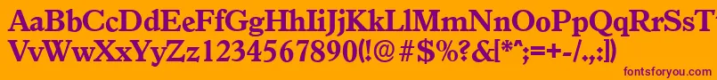 GranadaserialXboldRegular-fontti – violetit fontit oranssilla taustalla