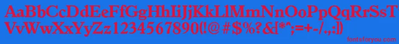 GranadaserialXboldRegular-Schriftart – Rote Schriften auf blauem Hintergrund