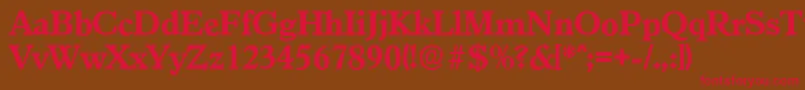GranadaserialXboldRegular-fontti – punaiset fontit ruskealla taustalla