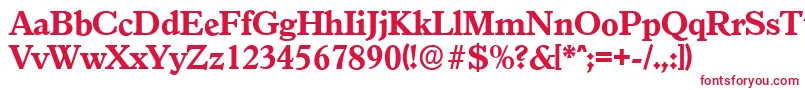 Шрифт GranadaserialXboldRegular – красные шрифты на белом фоне