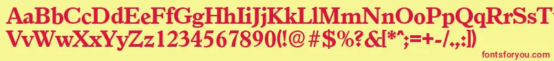 GranadaserialXboldRegular-Schriftart – Rote Schriften auf gelbem Hintergrund