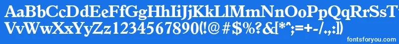 Шрифт GranadaserialXboldRegular – белые шрифты на синем фоне