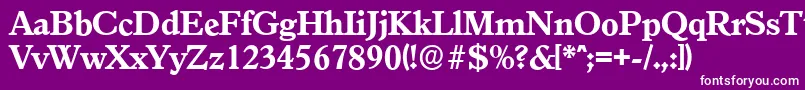 フォントGranadaserialXboldRegular – 紫の背景に白い文字