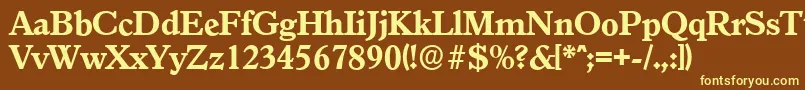 GranadaserialXboldRegular-fontti – keltaiset fontit ruskealla taustalla