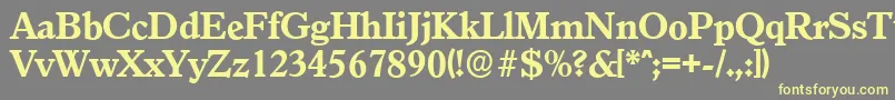GranadaserialXboldRegular-fontti – keltaiset fontit harmaalla taustalla