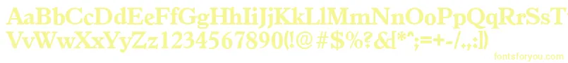 フォントGranadaserialXboldRegular – 白い背景に黄色の文字