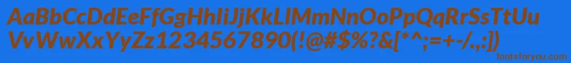 Lato Font – Brown Fonts on Blue Background