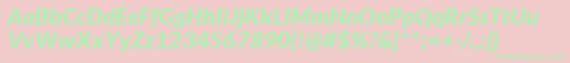 Lato-Schriftart – Grüne Schriften auf rosa Hintergrund