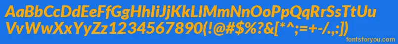 Lato Font – Orange Fonts on Blue Background