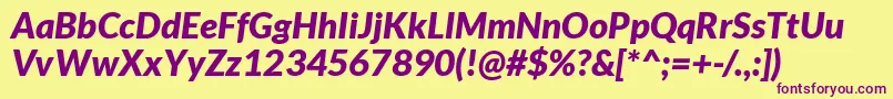Lato Font – Purple Fonts on Yellow Background