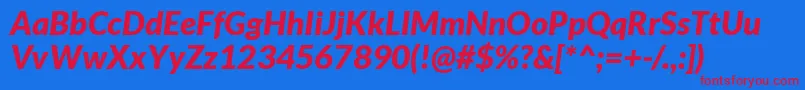 Lato Font – Red Fonts on Blue Background