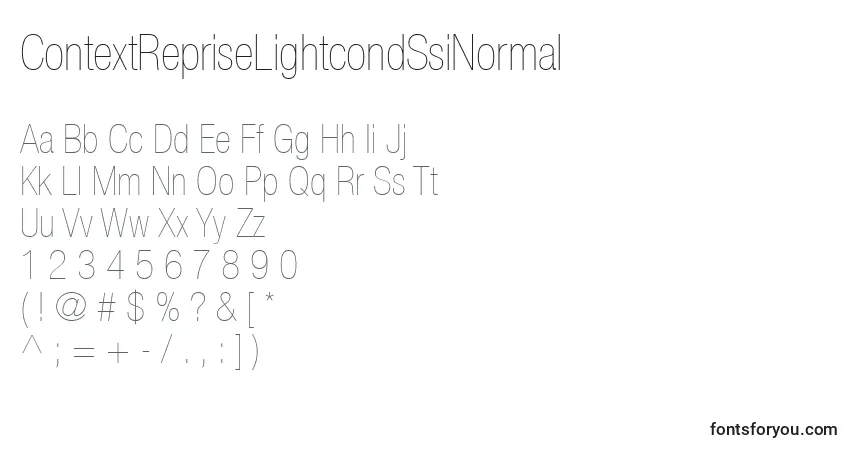 Шрифт ContextRepriseLightcondSsiNormal – алфавит, цифры, специальные символы