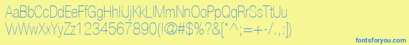 ContextRepriseLightcondSsiNormal-Schriftart – Blaue Schriften auf gelbem Hintergrund