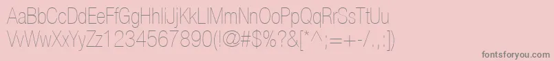 ContextRepriseLightcondSsiNormal-Schriftart – Graue Schriften auf rosa Hintergrund