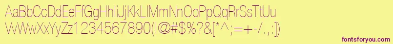 ContextRepriseLightcondSsiNormal Font – Purple Fonts on Yellow Background