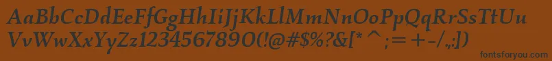 KallosItcMediumItalic Font – Black Fonts on Brown Background