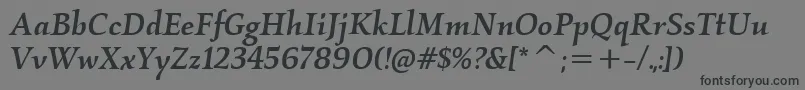 KallosItcMediumItalic Font – Black Fonts on Gray Background