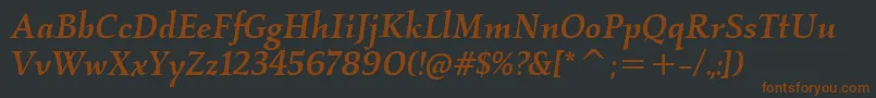 Шрифт KallosItcMediumItalic – коричневые шрифты на чёрном фоне