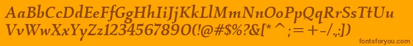 KallosItcMediumItalic Font – Brown Fonts on Orange Background