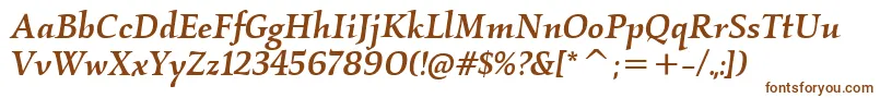 KallosItcMediumItalic Font – Brown Fonts on White Background