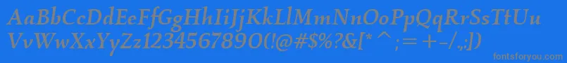 KallosItcMediumItalic Font – Gray Fonts on Blue Background