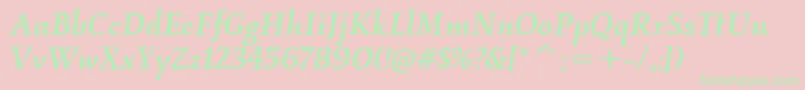 KallosItcMediumItalic Font – Green Fonts on Pink Background