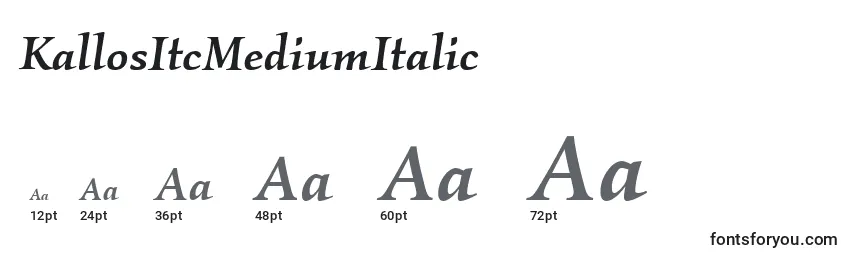 Размеры шрифта KallosItcMediumItalic