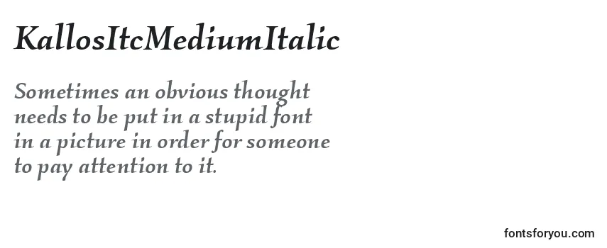 KallosItcMediumItalic Font