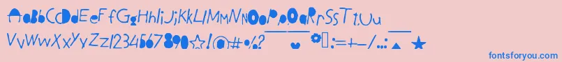 フォントBlackLetters – ピンクの背景に青い文字