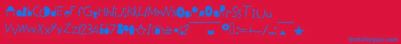 BlackLetters-Schriftart – Blaue Schriften auf rotem Hintergrund