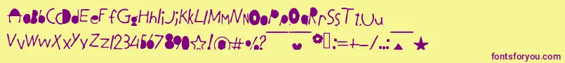 BlackLetters-fontti – violetit fontit keltaisella taustalla