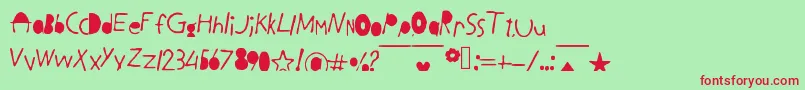 BlackLetters-Schriftart – Rote Schriften auf grünem Hintergrund