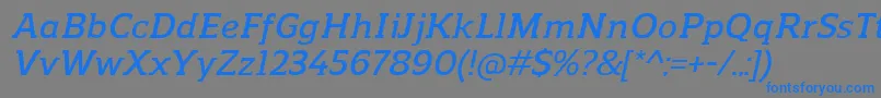 フォントReganslabDemibolditalic – 灰色の背景に青い文字