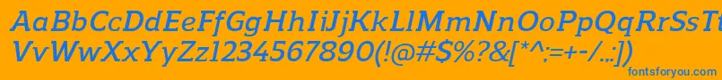 フォントReganslabDemibolditalic – オレンジの背景に青い文字