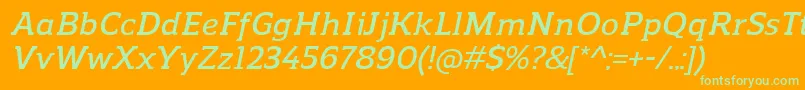 ReganslabDemibolditalic Font – Green Fonts on Orange Background