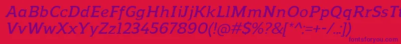 ReganslabDemibolditalic Font – Purple Fonts on Red Background