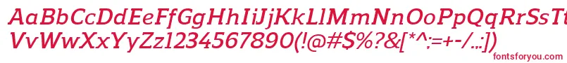 ReganslabDemibolditalic Font – Red Fonts on White Background