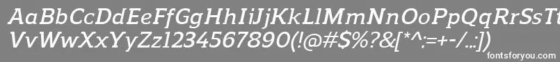 フォントReganslabDemibolditalic – 灰色の背景に白い文字