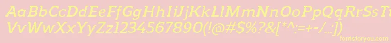 Police ReganslabDemibolditalic – polices jaunes sur fond rose