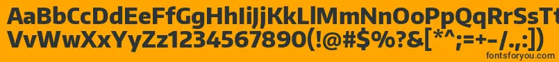 EncodesansnarrowExtrabold-Schriftart – Schwarze Schriften auf orangefarbenem Hintergrund