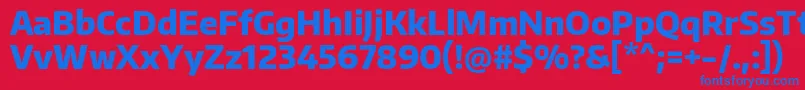 EncodesansnarrowExtrabold Font – Blue Fonts on Red Background