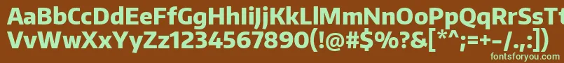 EncodesansnarrowExtrabold-fontti – vihreät fontit ruskealla taustalla