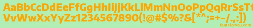 EncodesansnarrowExtrabold Font – Orange Fonts on Green Background