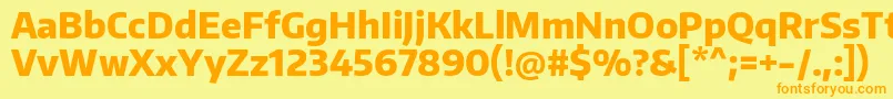 EncodesansnarrowExtrabold-Schriftart – Orangefarbene Schriften auf gelbem Hintergrund