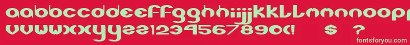 フォントXlr8 – 赤い背景に緑の文字