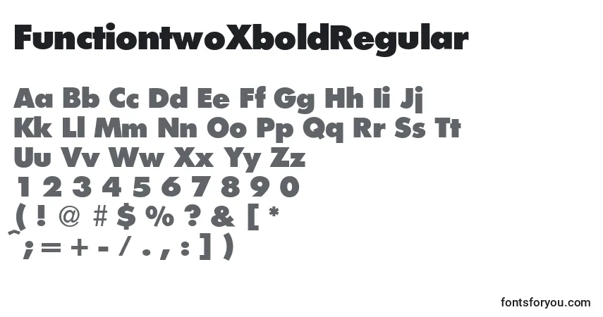 Шрифт FunctiontwoXboldRegular – алфавит, цифры, специальные символы