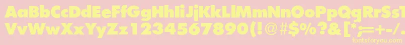 Fonte FunctiontwoXboldRegular – fontes amarelas em um fundo rosa