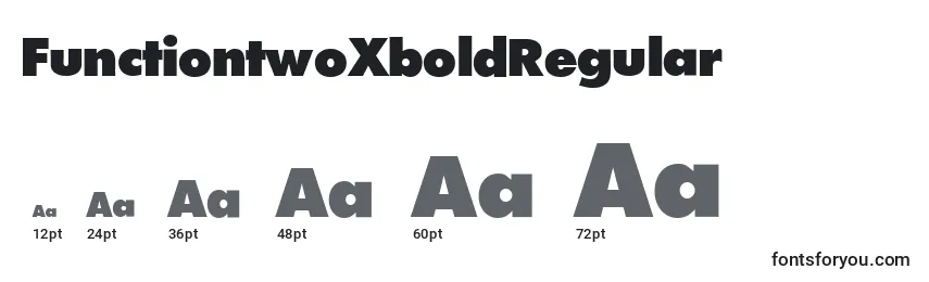 Размеры шрифта FunctiontwoXboldRegular