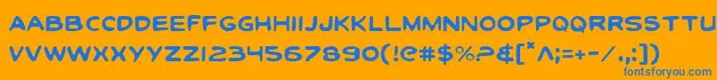 ToonTownIndustrialLight Font – Blue Fonts on Orange Background