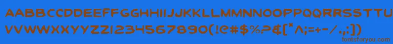 ToonTownIndustrialLight Font – Brown Fonts on Blue Background